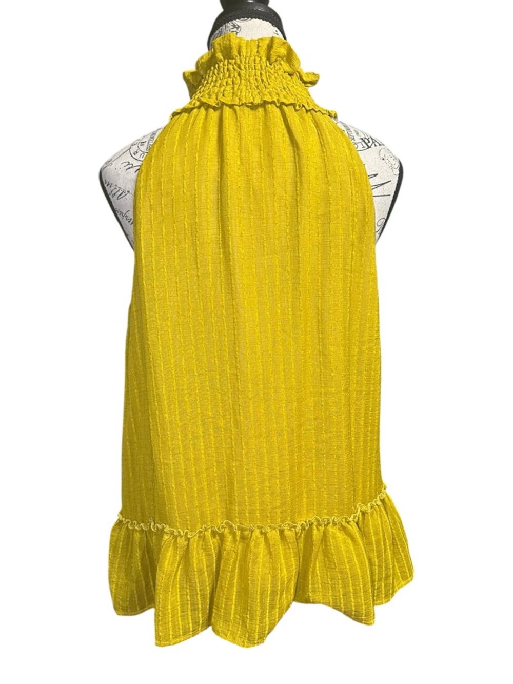 THML Mustard Ruffle-Hem Halter Top - Picture 4 of 7